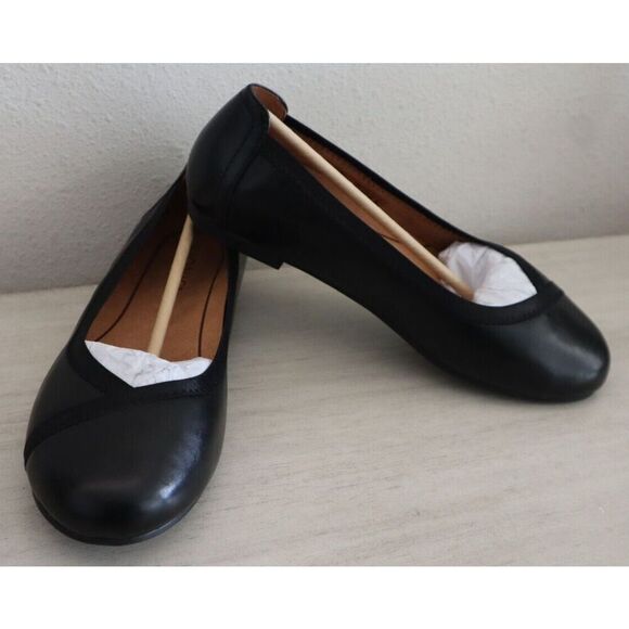 Vionic 10010058001 Women Sz 6.5W Black Leather Caroll Slip-On Ballet Flats - Picture 2 of 11